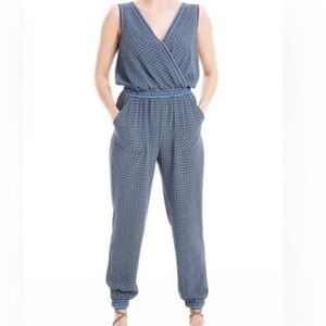 Max Studio Navy Geometric Jumpsuit